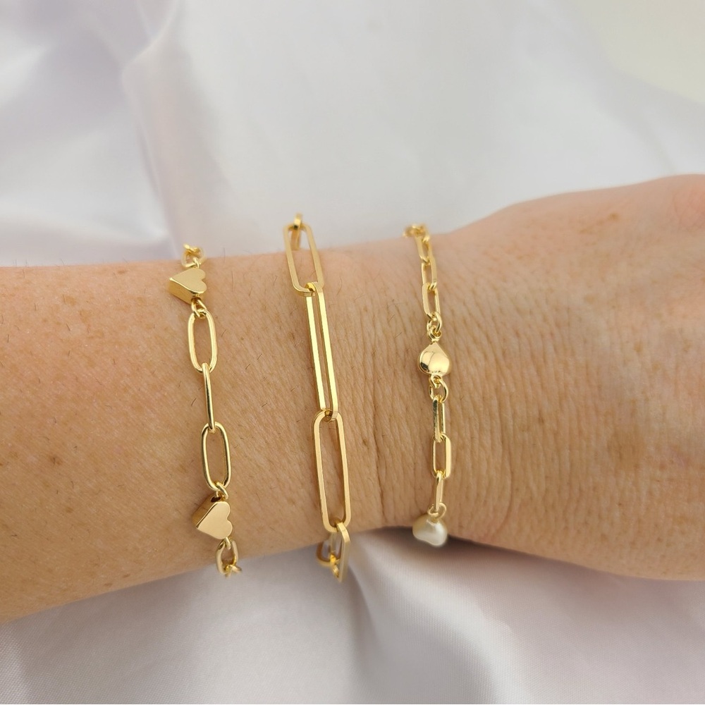 Gold Chain Bracelets for Women – Set of 3 - Picture 2 of 5